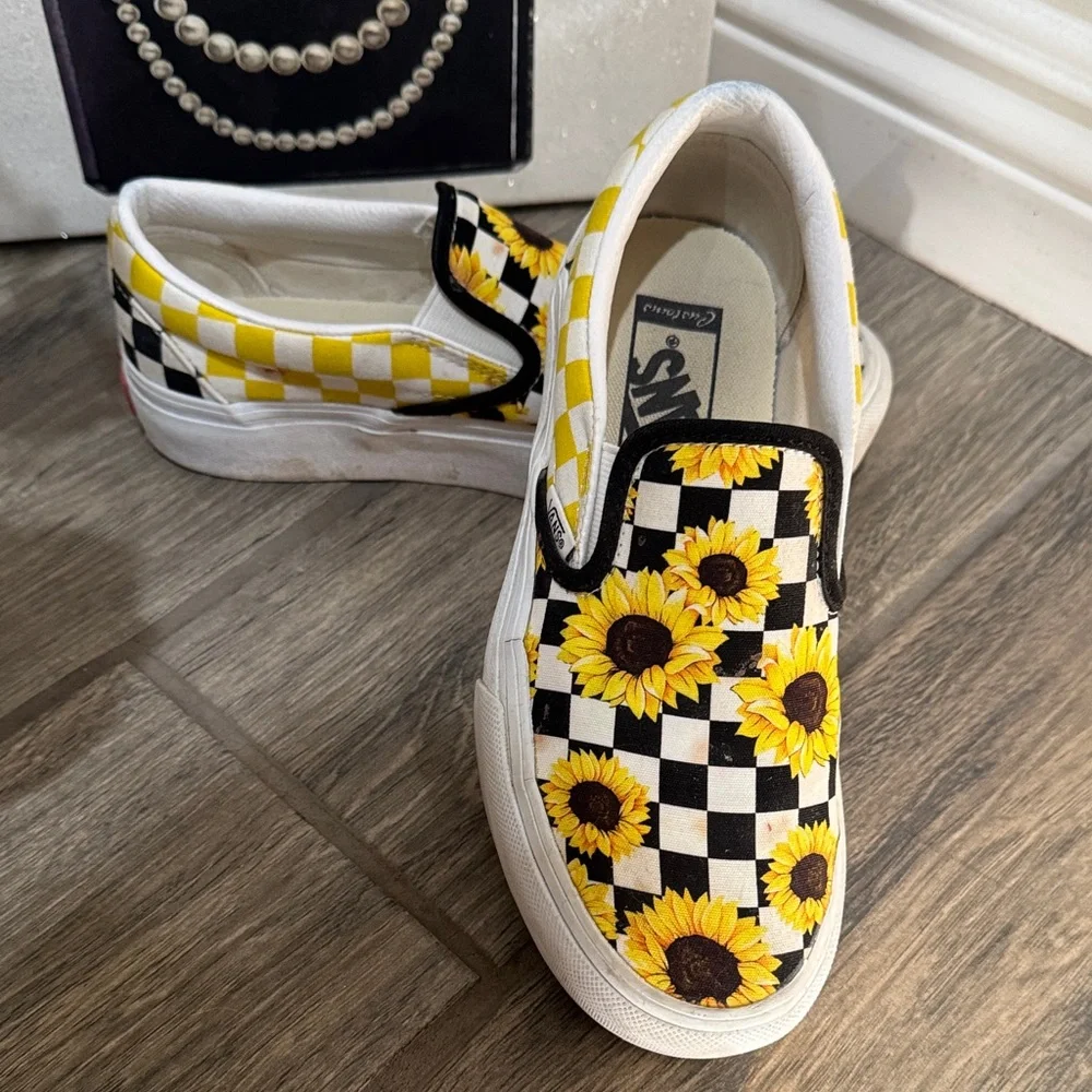 🌻vans sunflowers slip on platforms